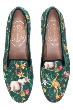 Africa Emerald Silk Slipper (Women)<Stubbs & Wootton New