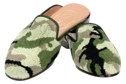 Green Needlepoint Mule (Women)<Stubbs & Wootton Outlet