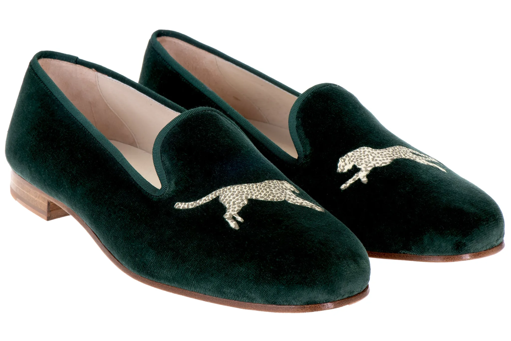 Cheetah Evergreen Velvet Slipper (Men)<Stubbs & Wootton Fashion