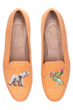 Jungle Ochre Linen Slipper (Women)<Stubbs & Wootton New
