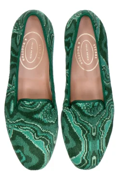 Malachite Needlepoint Slipper (Men)<Stubbs & Wootton Outlet