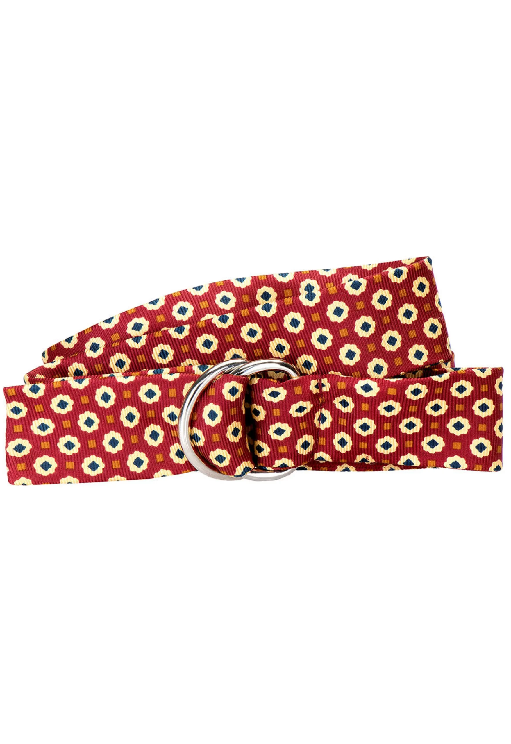 Medallion Cranberry Silk Belt<Stubbs & Wootton Fashion