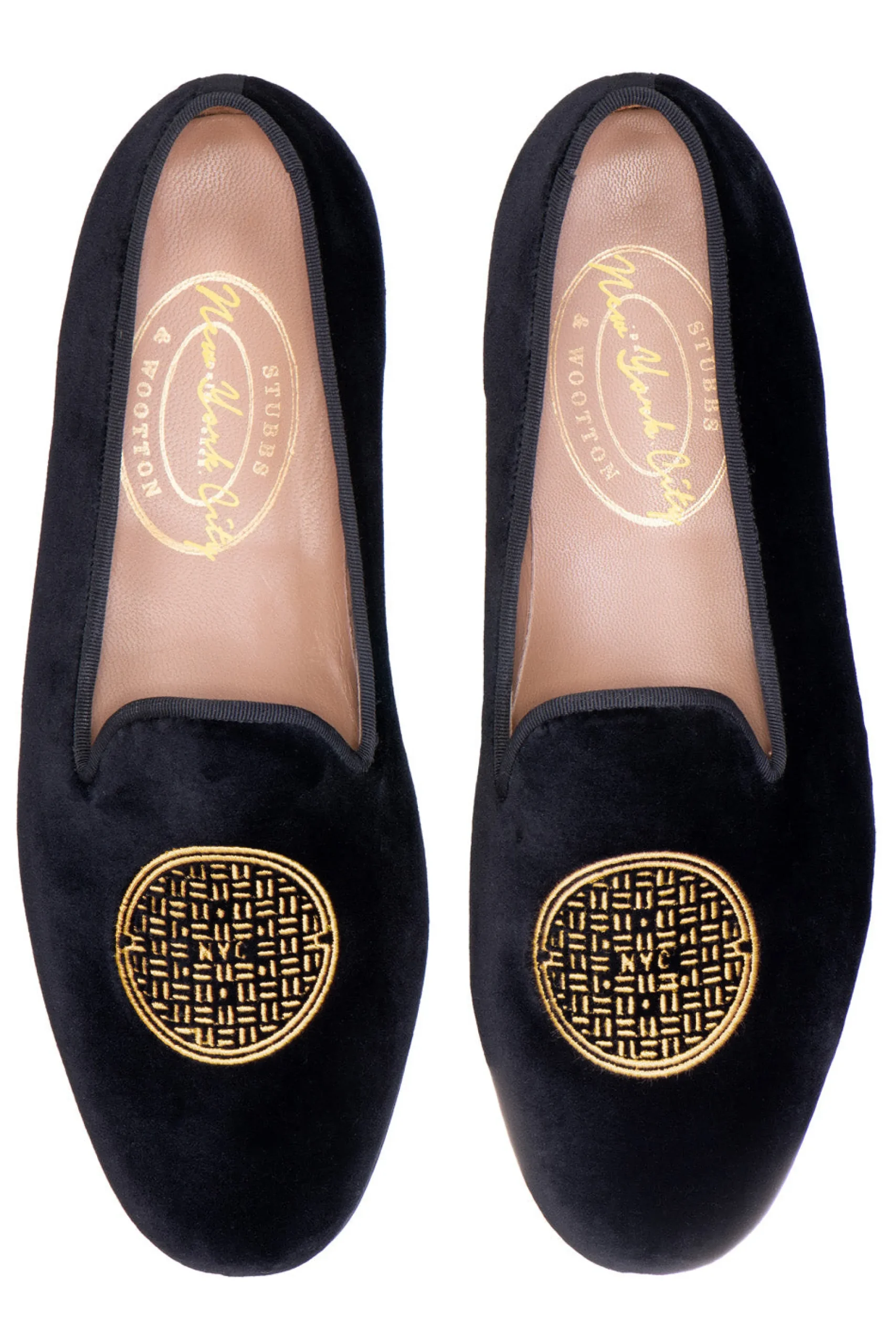 Metropolis Gold Velvet Slipper (Men)<Stubbs & Wootton Sale