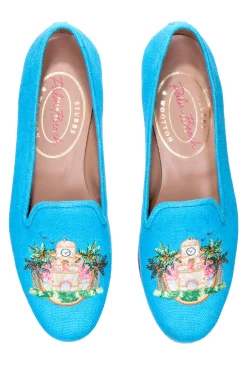 PB Clocktower Turquoise Linen (Women)<Stubbs & Wootton Discount
