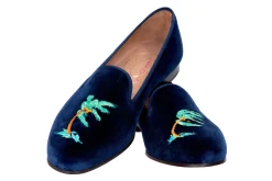 Storm Navy Velvet Slipper (Men)<Stubbs & Wootton Discount